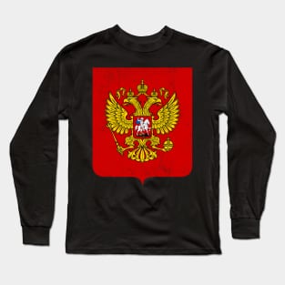 Russia /// Faded-Vintage Style Flag Design Long Sleeve T-Shirt